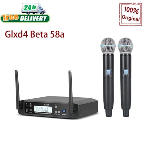 Microfone Profissional Sem Fio Para Shure Glxd4 Beta 58a Sistema De