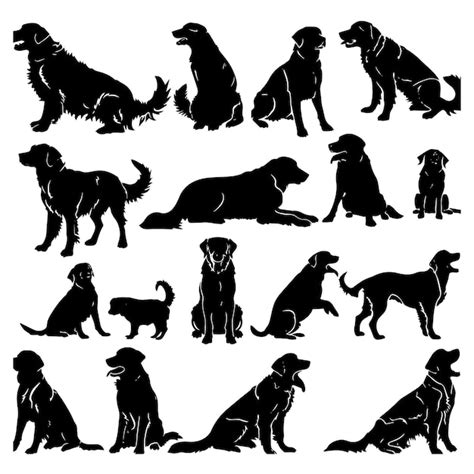 Premium Vector Golden Retriever Silhouette Vector Illustration