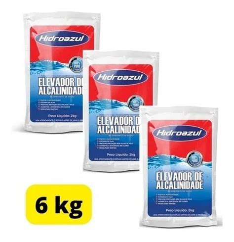 Kit 03 Elevador De Alcalinidade Para Piscina 2 Kg Hidroazul Frete grátis