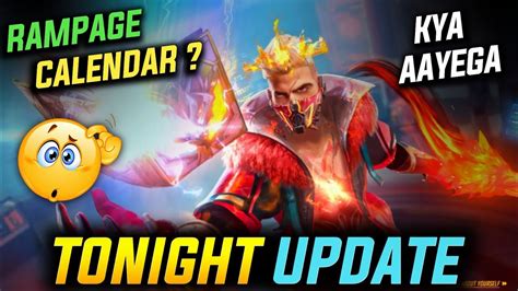 TONIGHT UPDATE RAMPAGE EVENT CALENDAR FREE FIRE NEW EVENT