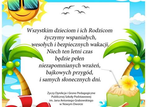 Życzenia Wakacyjne Publiczna Szkoła Podstawowa