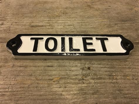 Railway Vintage Toilet Door Sign Cast Metal Bathroom Wc Etsy