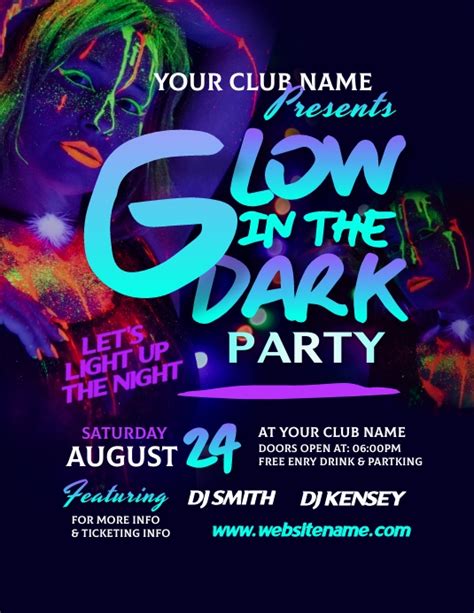 Glow Party Flyer Template Postermywall