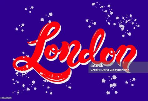 London Hand Drawn Lettering Vector Illustration Stock Illustration