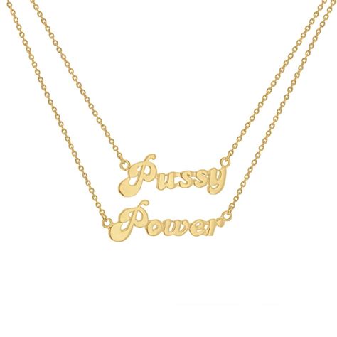 18kt Gold Plated Pussy Power Status Necklace True Rocks