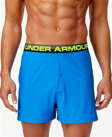 Under Armour Synthetic Mens Heatgear Boxer Shorts In Blue For Men Lyst