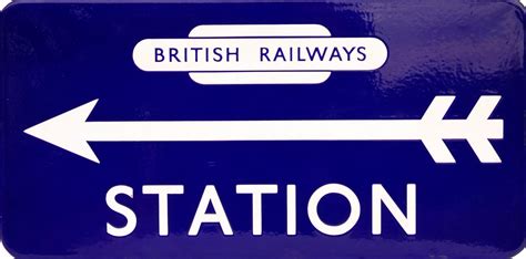 British Railwayse Enamel Station Direction Sign