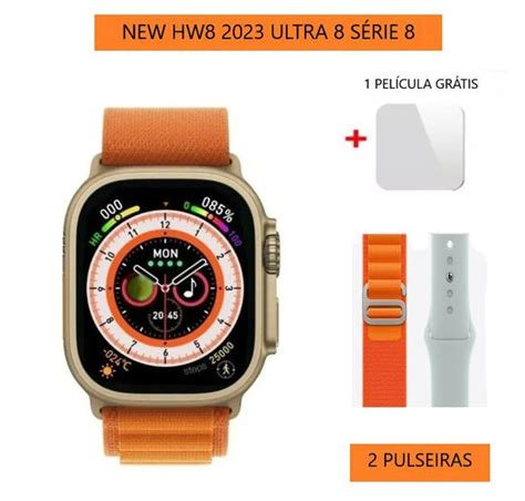 Smartwatch HW8 Ultra 8 Série 8 Tela 2 02 49mm 2 pulseiras película