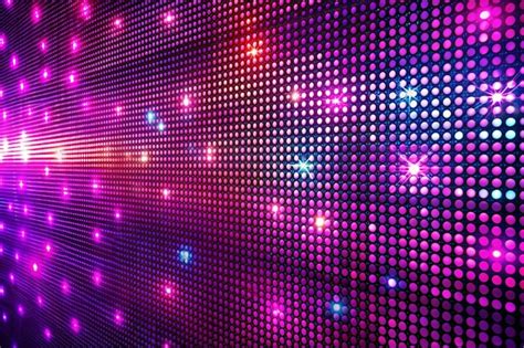 Disco Wall Background In Neon Led Dot Lighting Glitter Effect Vibrant