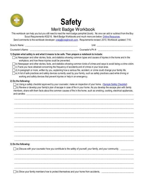 Bsa Traffic Safety Merit Badge Worksheet