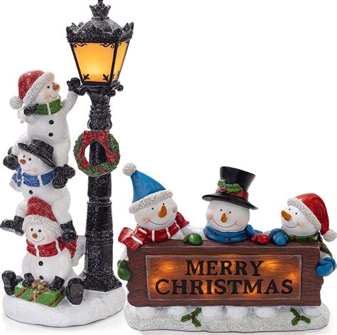 Vp Home Merry Christmas Snowman Trio Led Holiday Light