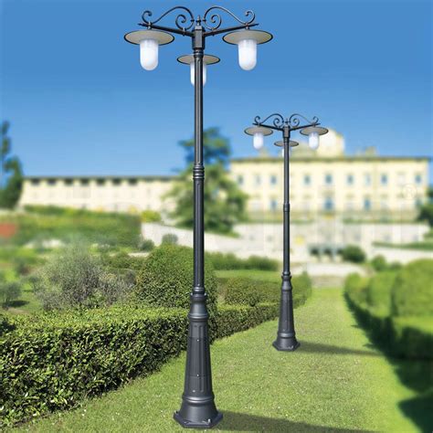 Lampione Da Giardino In Alluminio Antracite Made In Italy