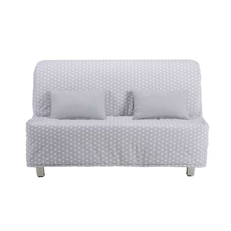 Star-Print Grey Cotton Futon Sofa Bed Cover Elliot | Maisons du Monde