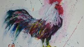 Paint Roosters With Acrylics From Charcoal To Finished Painting