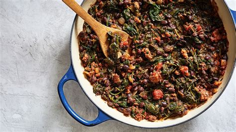 Spicy Black Beans With Chorizo And Greens The Washington Post