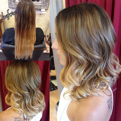 Love This Before And After Seamless Balayage Ombr And Long Angled Bob