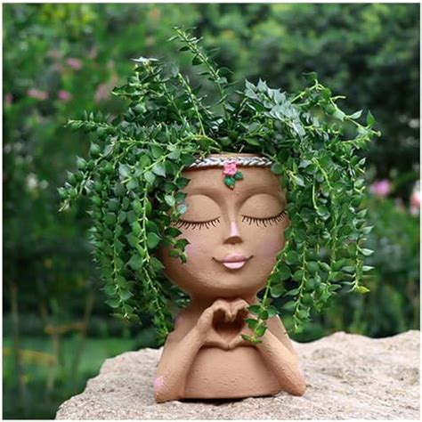 Amazon Lovtoctic Head Face Planters Kissing Girl Flowerpot