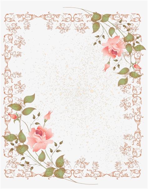 Peach Flower Clipart Rose Frame Marco De Flores Vintage Png