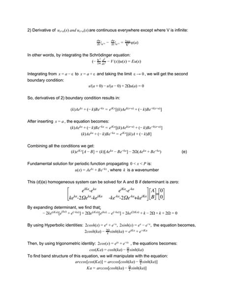 Solution To Schrodinger Equation With Dirac Comb Potential Pdf