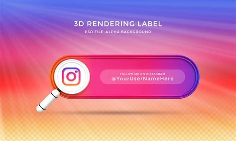 Premium Psd Follow Me On Instagram Social Media Lower Third 3d Design