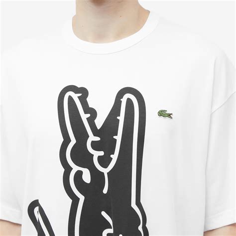 Comme Des Gar Ons Shirt X Lacoste Vertical Croc T Shirt White Black