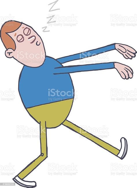 Man Sleepwalking Stock Illustration Download Image Now Adult