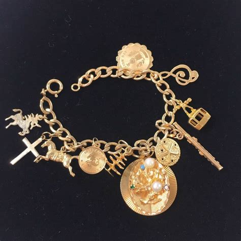 Vintage 14K Gold Charm Bracelet With 14K Gold Charms 25 3 Grams 14k