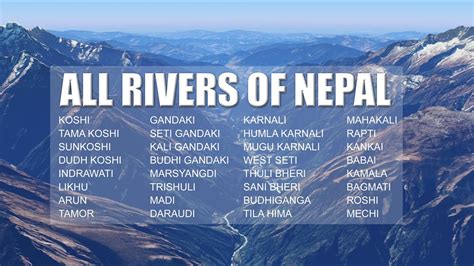 Major Rivers of Nepal नपलक परमख नदहर Koshi Gandaki and Karnali