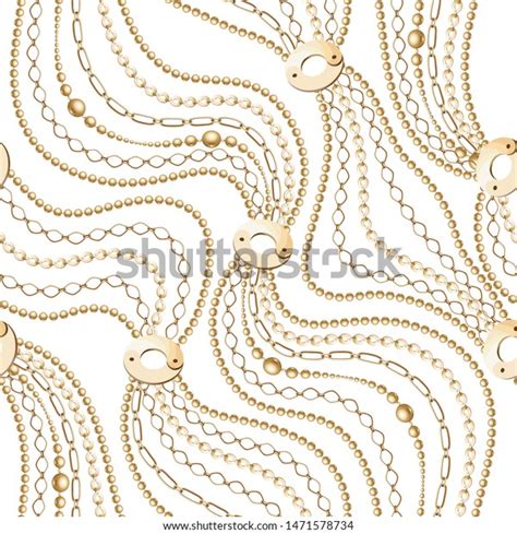 Gold Metal Shine Chains Tassels Rosette Stock Vector Royalty Free