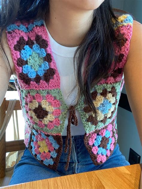 Crochet Granny Square Vest Easy Crochet Vest Pattern Crochet Vest Crochet Fashion Patterns