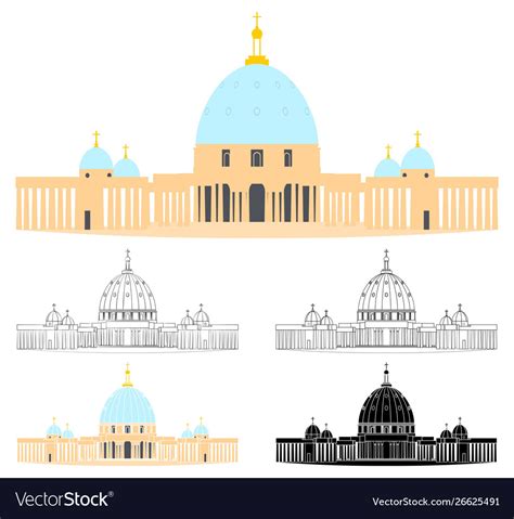 Catholic basilica our lady peace Royalty Free Vector Image