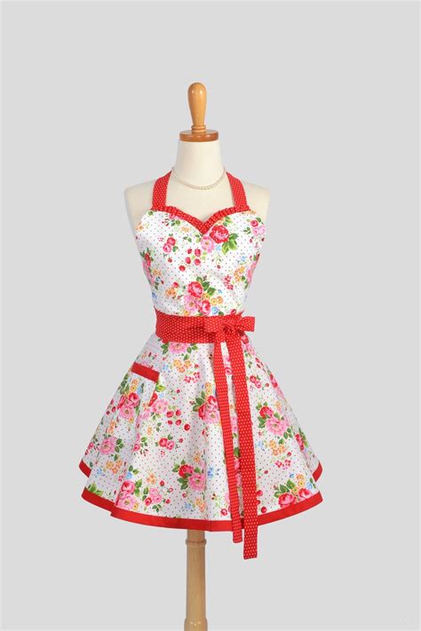 Sweetheart Retro Apron Cute Kitchen Full Retro Womens Apron Etsy