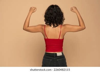 Rear Back View Brunette Woman Red Stock Photo 2260482115 Shutterstock