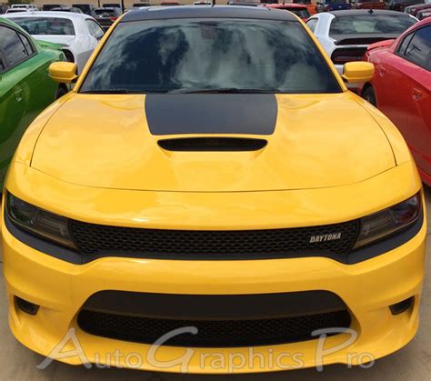 2015 2023 Dodge Charger Vinyl Decals Hood 15 Se Rt Hemi Stripes Daytona Mopar Blackout Graphic Kit