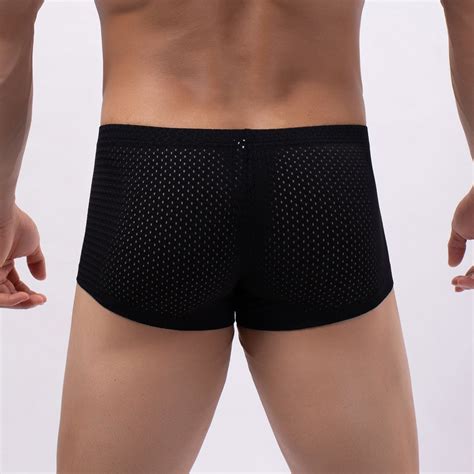 Aayomet Mens Underwear Boxer Briefs Mens Bikini Underwear Enhancing Pouch Pack Mesh Grey