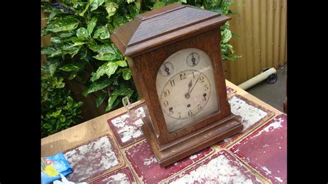 Vintage Old Antique German Kienzle Westminster Chimes Mantle Clock See