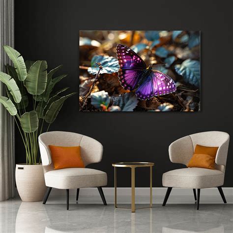Purple Butterfly Canvas Wall Art Musaartgallery™