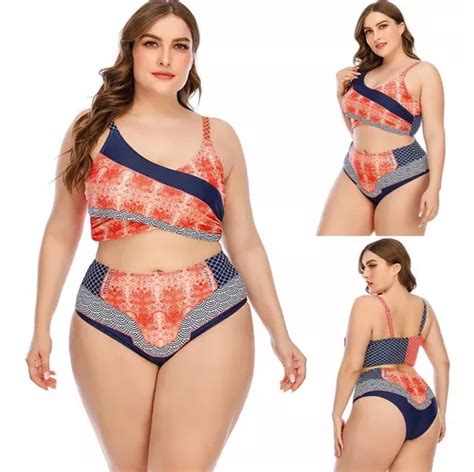 Maiô Feminino Plus Size Impresso Duas Peças Tankini Bea 2894 Parcelamento Sem Juros