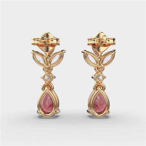 Youthful Ruby And Diamond Danglers Jewelbox