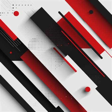 Premium Photo Black Red And White Geometric Shapes Composition