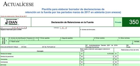 Formulario 350 Retencion En La Fuente 2016 Actualizado Septiembre 2023