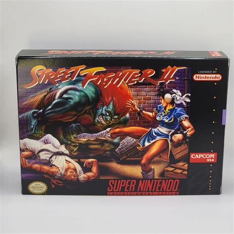 Street Fighter 2 Ntsc Super Nintendo Snes En Reproduction Box And Inner Tray Etsy