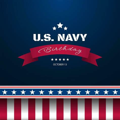 Happy Birthday Us Navy October 13 Background Vector Illustration