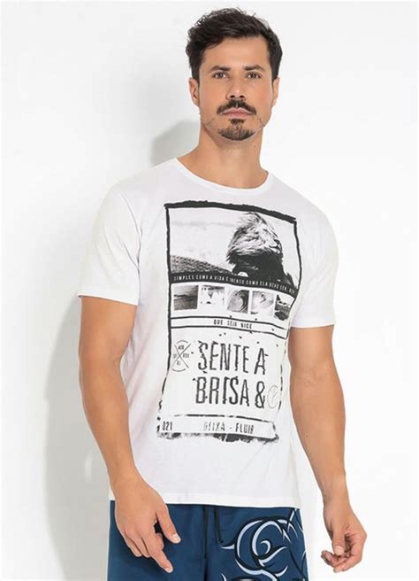 Camiseta Branca Estampa Localizada Moda Pop