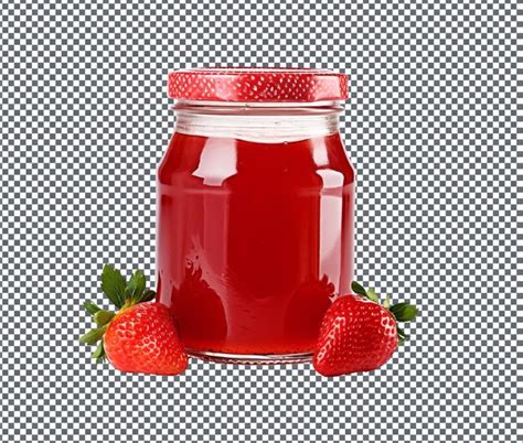 Tasty Strawberry Jam Isolated On Transparent Background Premium Ai