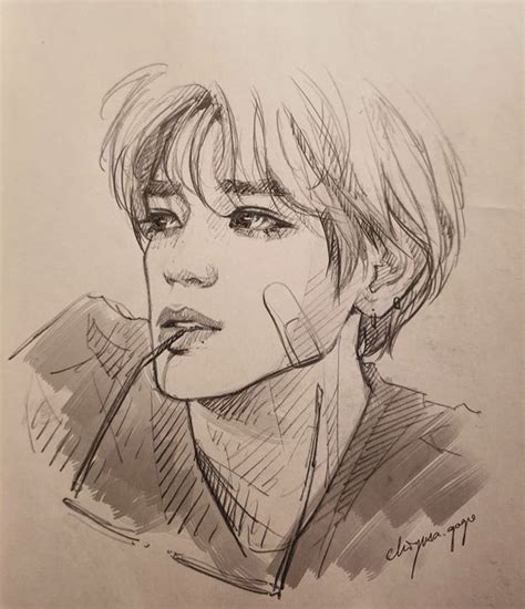 Pin by jan on artsÿ Art Sketches Kpop drawings