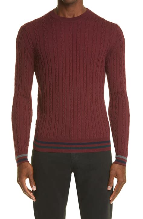 Canali Mens Cable Wool Sweater Editorialist