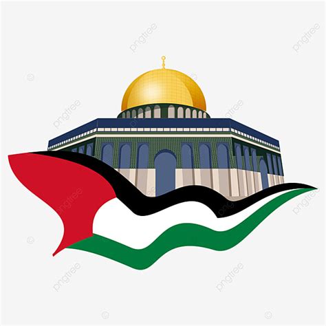 Masjid Al Aqsa Dengan Bendera Palestina Palestine Al Quds Masjid Al