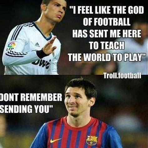 Messi Doesnt Remember Sending Ronaldo God Of Football Messi Remember