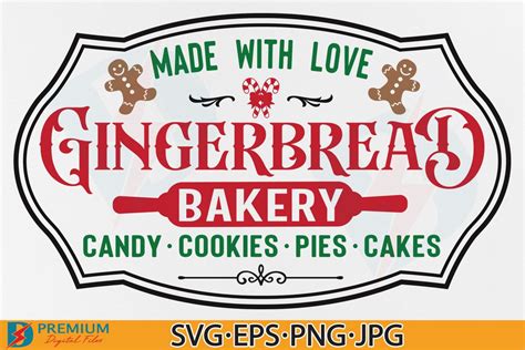 Gingerbread Bakery Christmas Sign SVG Graphic By Premium Digital Files